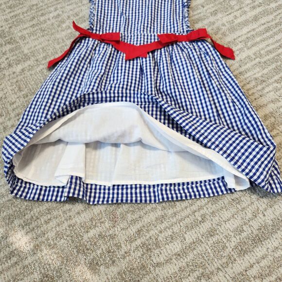 Cecil & Lou gingham cotton dress red white blue bow size 5 - Picture 5 of 10